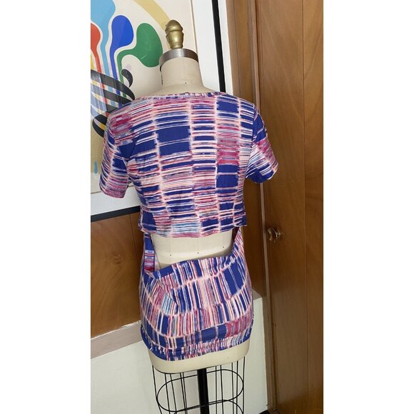 Marc by Marc Jacobs Sz S Cotton Modal Top TShirt open slit back - Picture 3 of 5